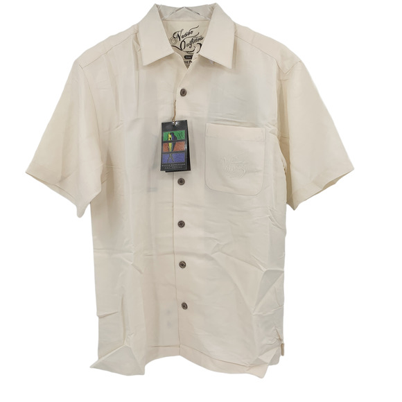 NATIVE OUTFITTERS Camp Shirt Size M New $99 Cream Ivory Hogfish Boating Water - Picture 4 of 10